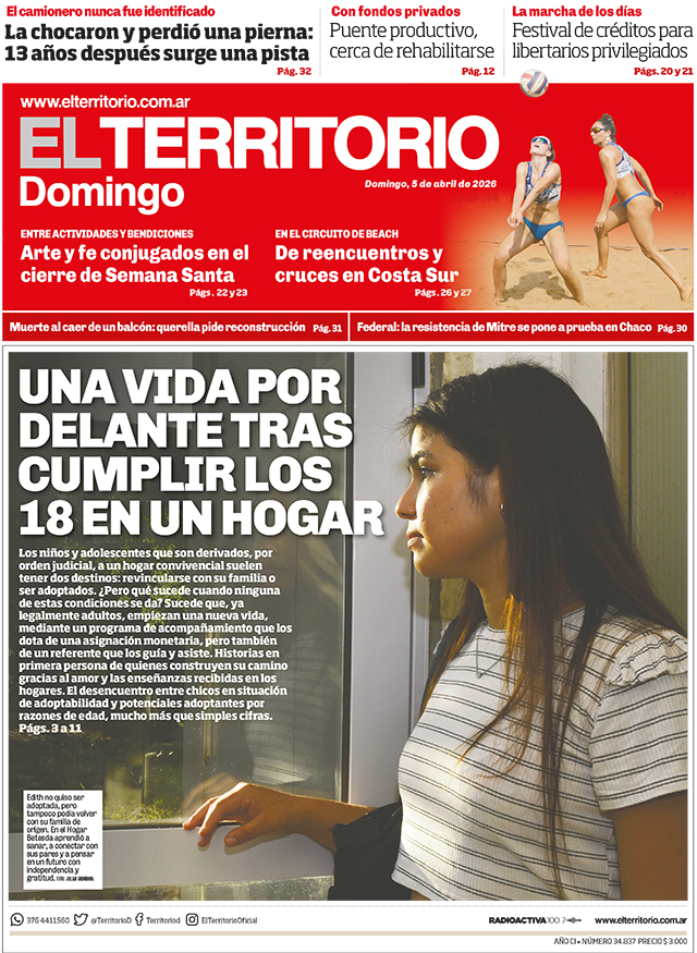 Tapa del diario El Territorio 05/04/2026